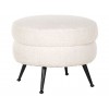 Pouf Amelia White Faux Sheep / noir
