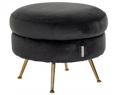 Pouf Amelia antracite / doré