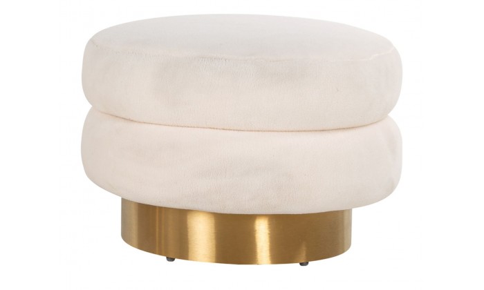 Pouf Faya hite Teddy / Brushed gold