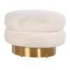 Pouf Faya hite Teddy / Brushed gold