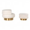Pouf Faya hite Teddy / Brushed gold