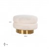 Pouf Faya hite Teddy / Brushed gold