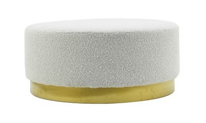 Pouf Emmy 70Ø White Bouclé