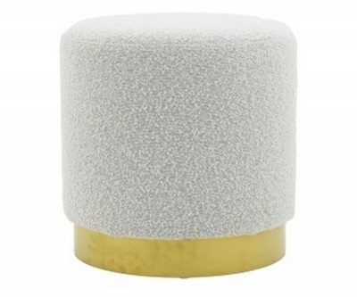 Pouf Emmy 70Ø White Bouclé
