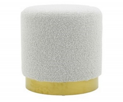 Pouf Emmy 70Ø White Bouclé