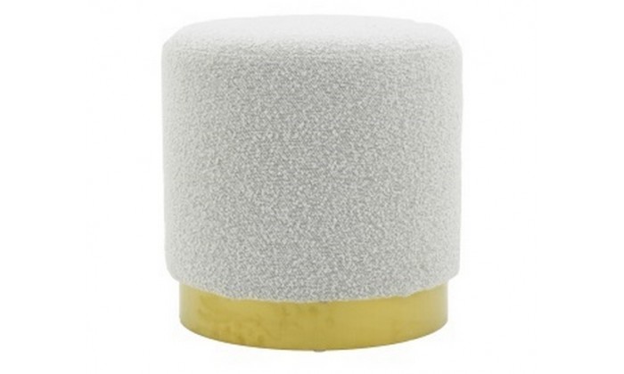 Pouf Emmy 70Ø White Bouclé