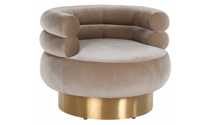 Chaise pivotante Fayah Sand Velvet / Brushed gold