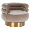 Chaise pivotante Fayah Sand Velvet / Brushed gold