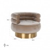 Chaise pivotante Fayah Sand Velvet / Brushed gold