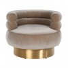 Chaise pivotante Fayah Sand Velvet / Brushed gold