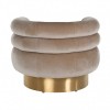 Chaise pivotante Fayah Sand Velvet / Brushed gold