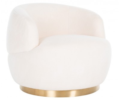 Chaise pivotante Teddy White teddy / Bushed gold