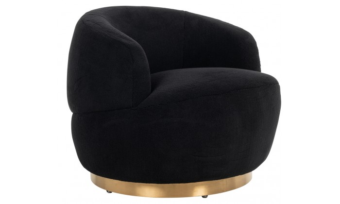 Chaise pivotante Teddy Black teddy / Brushed gold