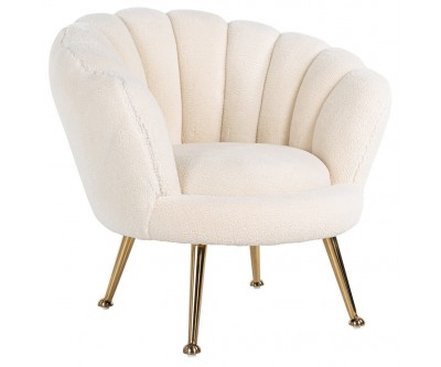 Chaise enfant Charly White teddy / Gold