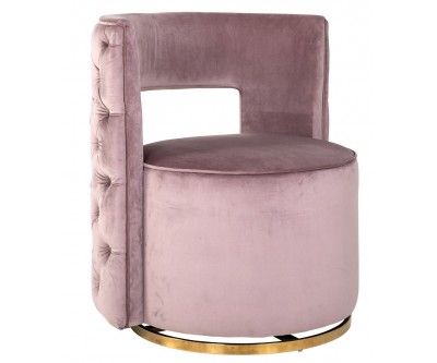 Chaise pivotante Jamie Pink velvet / gold