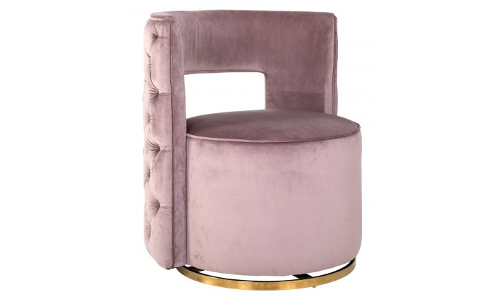 Chaise pivotante Jamie Pink velvet / gold