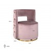 Chaise pivotante Jamie Pink velvet / gold