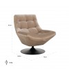 Fauteuil Chaise pivotante Richelle Sand Velvet