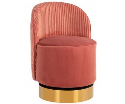 Fauteuil pivotante Bristel Pink velevt + rib