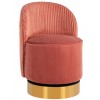 Fauteuil pivotante Bristel Pink velevt + rib