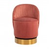 Fauteuil pivotante Bristel Pink velevt + rib