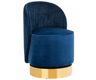 Fauteuil pivotante Bristel Navy velevt + rib