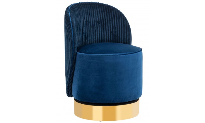 Fauteuil pivotante Bristel Navy velevt + rib