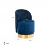 Fauteuil pivotante Bristel Navy velevt + rib