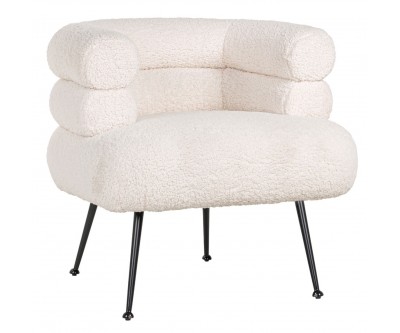 Fauteuil Amelia White Faux Sheep / noir