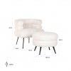 Fauteuil Amelia White Faux Sheep / noir