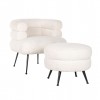 Fauteuil Amelia White Faux Sheep / noir