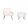 Fauteuil Amelia White Faux Sheep / noir