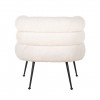 Fauteuil Amelia White Faux Sheep / noir