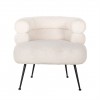 Fauteuil Amelia White Faux Sheep / noir