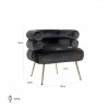 Fauteuil Amelia antracite / doré