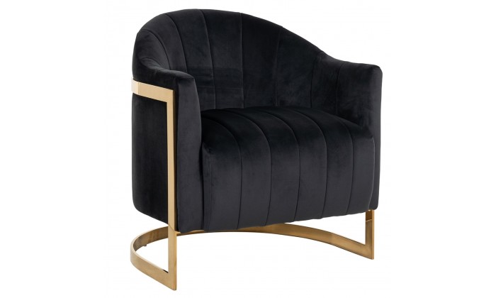 Fauteuil Melody Antraciet velvet / brushed gold