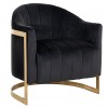 Fauteuil Melody Antraciet velvet / brushed gold