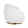 Fauteuil pivotante Jago White Bouclé / Brushed gold