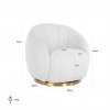 Fauteuil pivotante Jago White Bouclé / Brushed gold