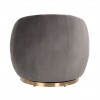 Fauteuil pivotante Jago Stone Velvet / Brushed gold