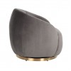 Fauteuil pivotante Jago Stone Velvet / Brushed gold