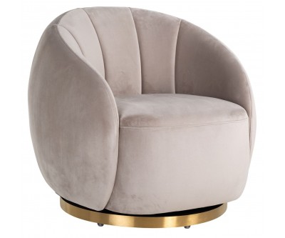 Fauteuil Chaise pivotante Jago Khaki Velvet / Brushed gold