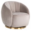 Fauteuil Chaise pivotante Jago Khaki Velvet / Brushed gold