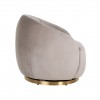 Fauteuil Chaise pivotante Jago Khaki Velvet / Brushed gold