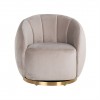 Fauteuil Chaise pivotante Jago Khaki Velvet / Brushed gold