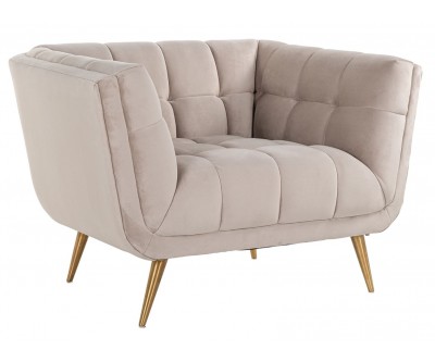 Fauteuil Huxley Khaki velvet / Brushed gold