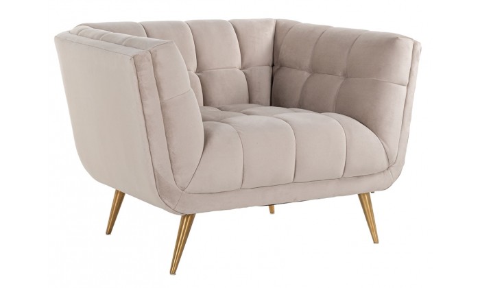 Fauteuil Huxley Khaki velvet / Brushed gold