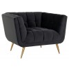 Fauteuil Huxley Antraciet velvet / Brushed gold