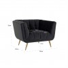 Fauteuil Huxley Antraciet velvet / Brushed gold