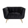 Fauteuil Huxley Antraciet velvet / Brushed gold